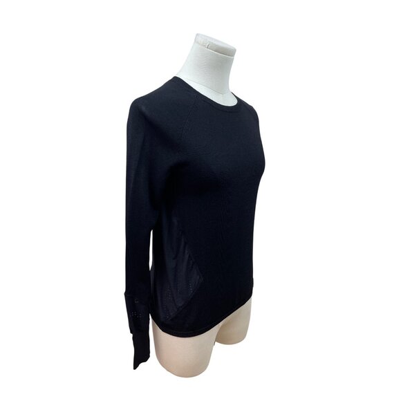 Sweaty Betty Black Long Sleeve Crew Neck Top W/ Mesh Panels Size S - Picture 2 of 7